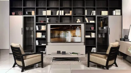 Libreria modulare in finitura essenza legno President di Fratelli Elli