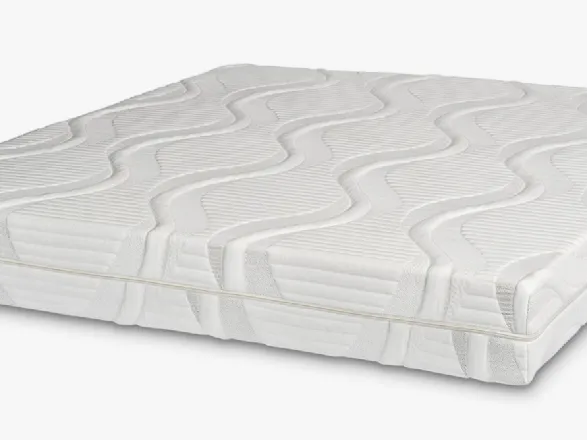 Materasso Touch antibatterico e anallergico,sfoderabile e in tessuto bianco con decori a onde di Dolcenotte
