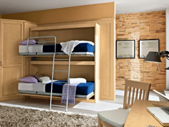 Cameretta con letto a castello in legno Holiday di Callesella