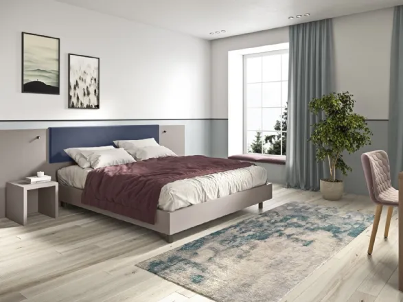 Letto con testiera a boiserie e imbottita Cardiff di Cinquanta3
