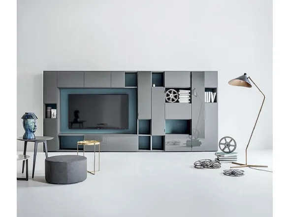 Libreria con porta tv Sistema Selecta 4 di Lema
