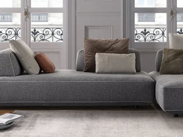 Divano di design in tessuto grigio Filiph di Art Nova
