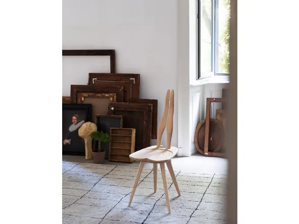 Sedia da pranzo di design in legno Fenis di Zanotta