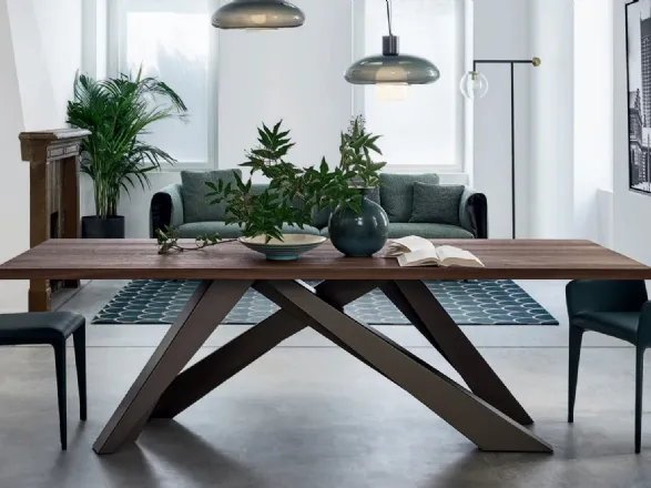 Tavolo di design in noce Big Table di Bonaldo