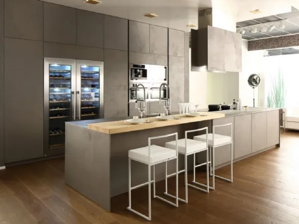 Cucina lineare con isola Opale di Arrex