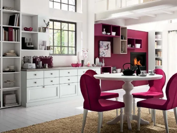 Cucina Shabby Chic in linea in legno Every Day 07 di Callesella