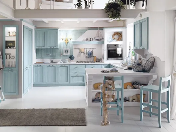 Cucina in muratura in legno finitura anice talcato di Callesella
