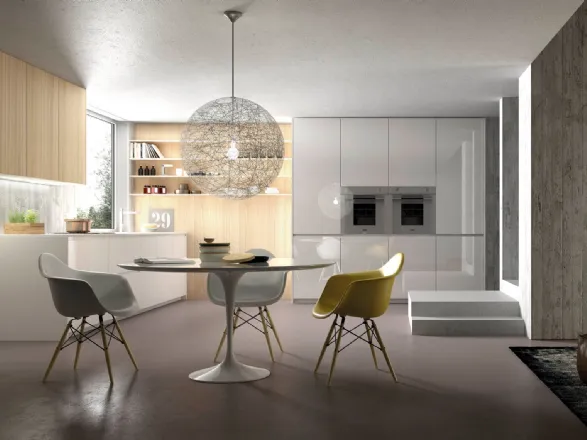 Cucina in linea, con vetro Reef di valdesign