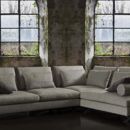 Divano angolare componibile in tessuto Il Volo di Flexstyle