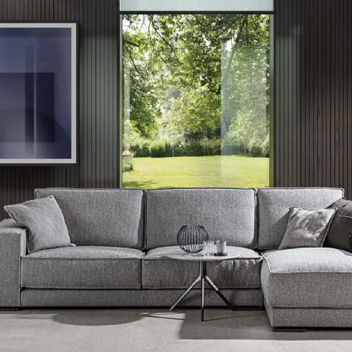 Divano in tessuto imbottito con penisola Rex Pizzicato di Flexstyle