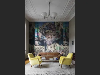 Carta da parati di design con figure sovrapposte AM18 di London Art