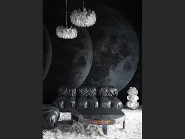 Carta da parati con luna piena su fondo scuro Moon di London Art