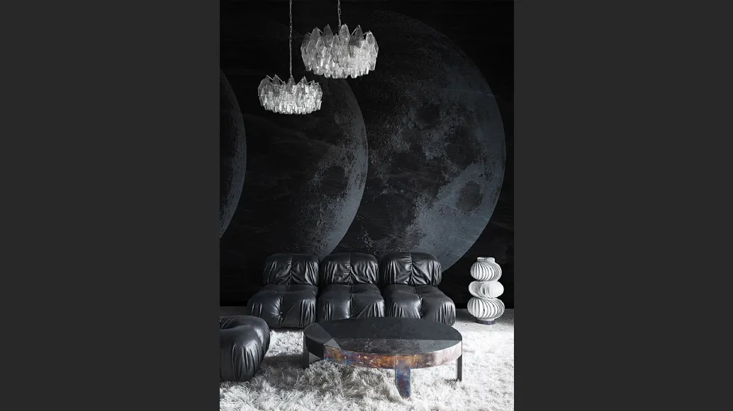 Carta da parati con luna piena su fondo scuro Moon di London Art