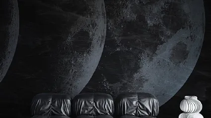 Carta da parati con luna piena su fondo scuro Moon di London Art