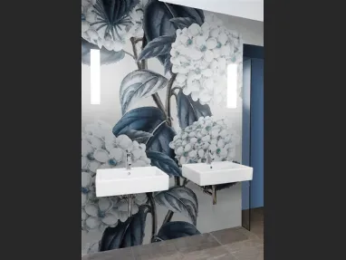 Carta da parati con immagine floreale gigante Ortensia di London Art