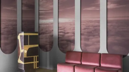Carta da parati con finestre sul cielo Proiezioni di London Art