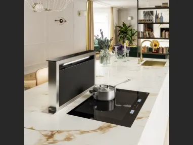 Cappa Downdraft FDW 908 IB in cristallo nero e inox di Franke