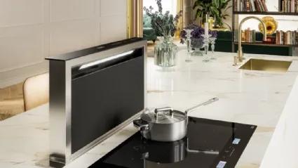 Cappa Downdraft FDW 908 IB in cristallo nero e inox di Franke