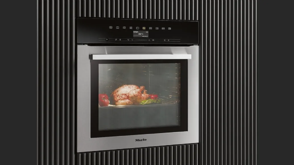 Forno H 7364 BP in acciao inox con sonda termometrica ed illuminazione Led di Miele