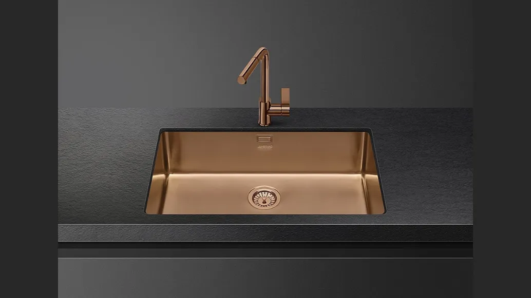 Lavello in acciaio PVD di Smeg