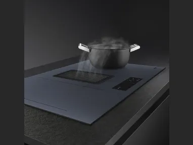 Piano Cottura Induzione con cappa integrata di Smeg