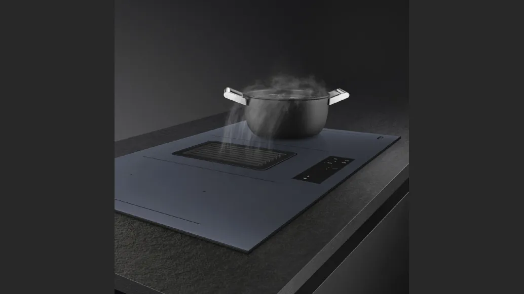 Piano Cottura Induzione con cappa integrata di Smeg