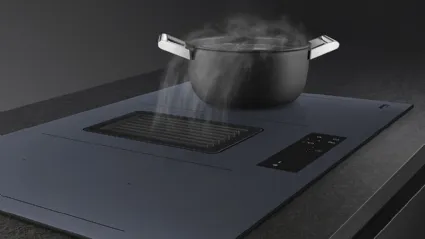 Piano Cottura Induzione con cappa integrata di Smeg