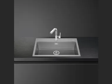 Lavello Incasso Standard VSGX860CT composto da particelle di granito e resina di Smeg