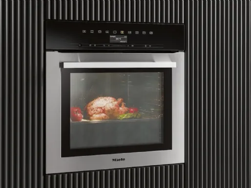Forno H 7364 BP in acciao inox con sonda termometrica ed illuminazione Led di Miele