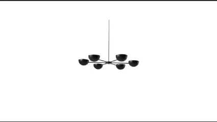 Lampada a sospensione Charlotte in metallo a sei luci di Midj