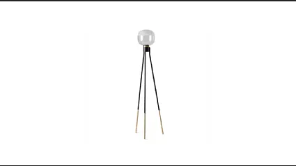 Lampada in metallo Nero e Oro con diffusore in vetro trasparente e satinato Ghost di Midj
