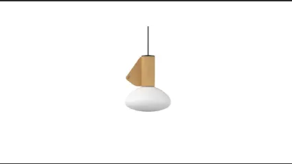 Lampada a sospensione in vetro e cuoio Mug di Midj