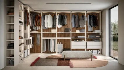 Cabina Armadio Ben in laccato opaco ed Ecolegno di Novamobili
