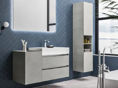 Mobile da Bagno Misura in nobilitato effetto Malta Grigio di Cerasa