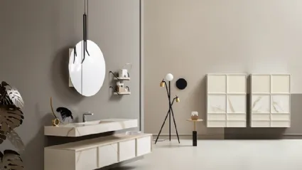 Mobile da Bagno Des con frontali Laminam Calacatta Oro di Cerasa