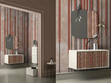 Mobile da Bagno Des in Laccato RAL1013 con frontale personalizzabile di Cerasa