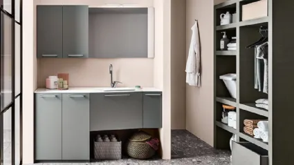 Mobile da Lavanderia in Grigio Dorian e Malta Grigio di Cerasa