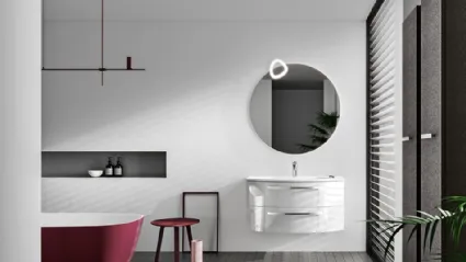 Mobile da Bagno Misura in laccato Bianco Lucido di Cerasa