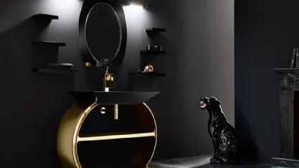 Mobile da Bagno Moon in finitura Oro di Cerasa