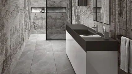 Mobile da Bagno Nerolab in laccato Bianco lucido di Cerasa