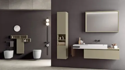 Mobile da Bagno Segno in Grigio Olivastro di Cerasa