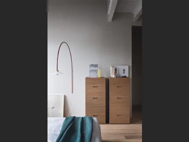 Cassettiera Quarantacinque in legno di Rovere Miele di Novamobili