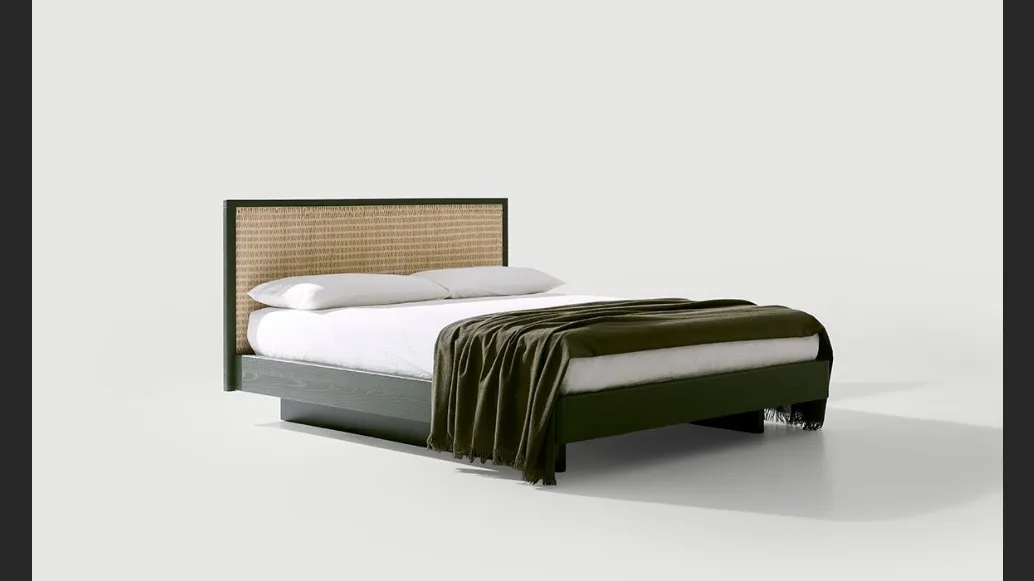 Letto Awase con testiera in vimini di Bolzan Letti