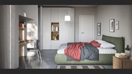 Letto in tessuto imbottito con box contenitore Thika di Cinquanta3