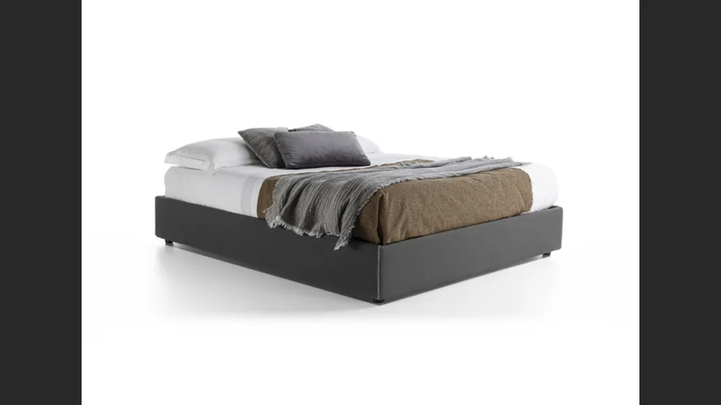 Letto matrimoniale Sommier in tessuto con box contenitore Flexstyle