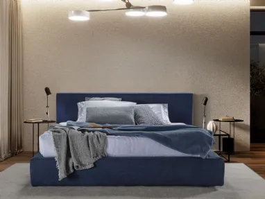 Letto matrimoniale in pelle con testiera Miami di Flexstyle