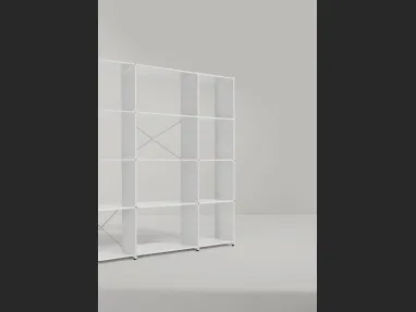 Libreria componibile Civitas in MDF laccato Bianco di Midj