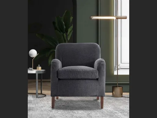 Poltroncina in tessuto con piedi in legno Apollo di Flexstyle