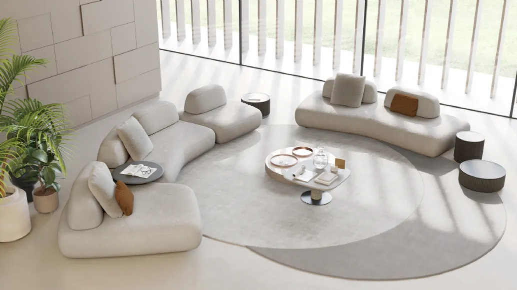Divano con penisola Curve di Art Nova
