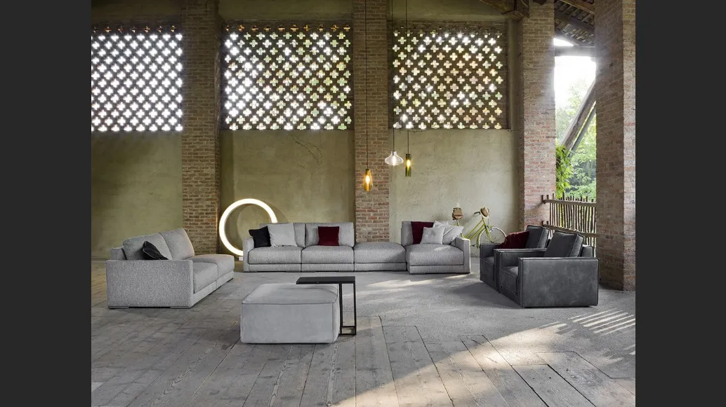 Divano in tessuto componibile modulare Elite di Flexstyle